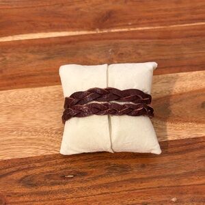 Braided Leather Bracelet‎ - Brown